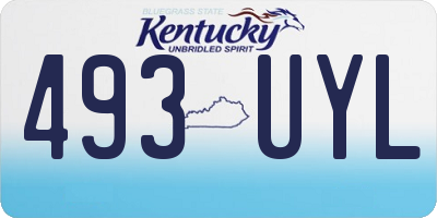 KY license plate 493UYL