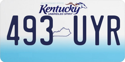 KY license plate 493UYR