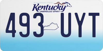 KY license plate 493UYT