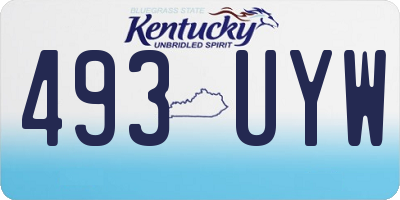 KY license plate 493UYW