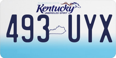 KY license plate 493UYX