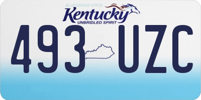 KY license plate 493UZC