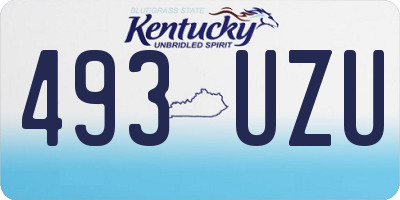 KY license plate 493UZU