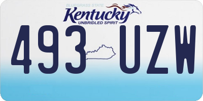 KY license plate 493UZW