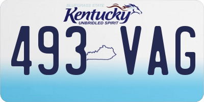 KY license plate 493VAG
