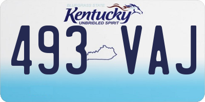 KY license plate 493VAJ