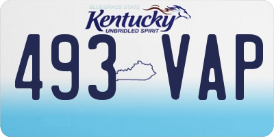 KY license plate 493VAP