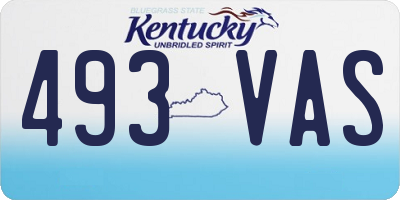 KY license plate 493VAS
