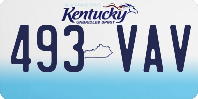 KY license plate 493VAV