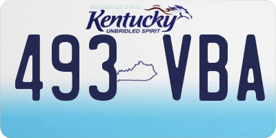 KY license plate 493VBA