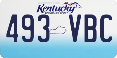 KY license plate 493VBC