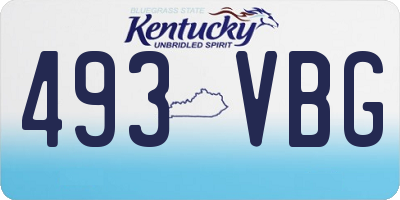 KY license plate 493VBG