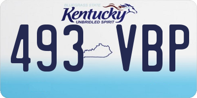 KY license plate 493VBP
