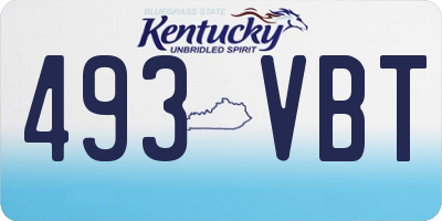 KY license plate 493VBT