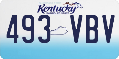 KY license plate 493VBV