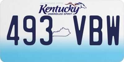 KY license plate 493VBW