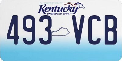 KY license plate 493VCB