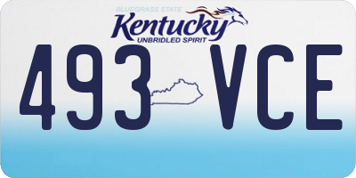 KY license plate 493VCE