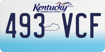 KY license plate 493VCF