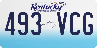 KY license plate 493VCG