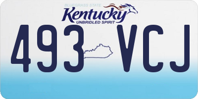 KY license plate 493VCJ