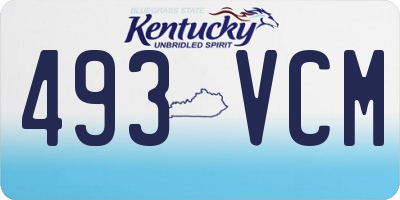 KY license plate 493VCM