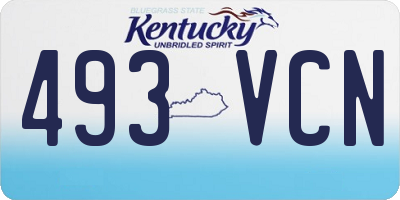 KY license plate 493VCN