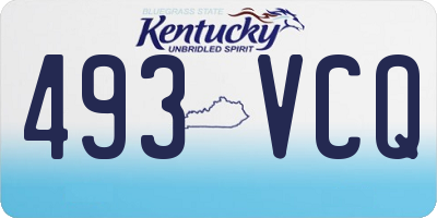 KY license plate 493VCQ