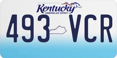 KY license plate 493VCR
