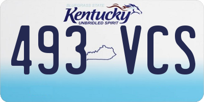 KY license plate 493VCS
