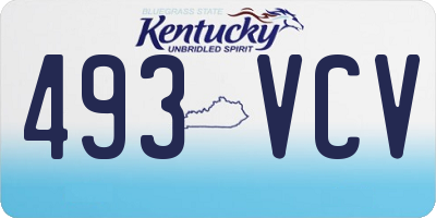 KY license plate 493VCV
