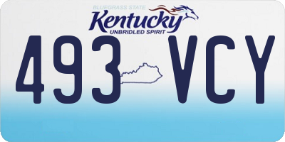 KY license plate 493VCY