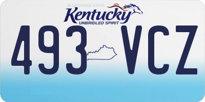 KY license plate 493VCZ