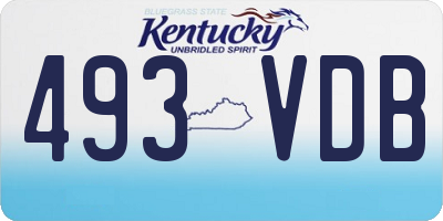 KY license plate 493VDB