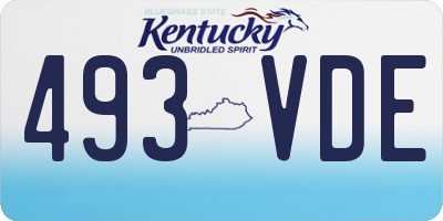 KY license plate 493VDE