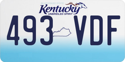 KY license plate 493VDF