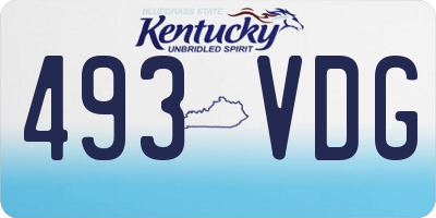 KY license plate 493VDG