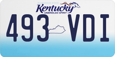 KY license plate 493VDI
