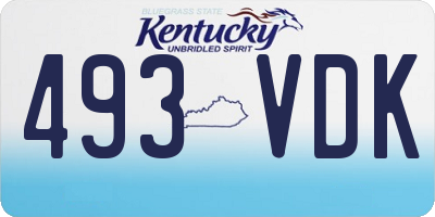KY license plate 493VDK