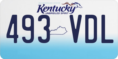 KY license plate 493VDL