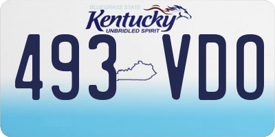 KY license plate 493VDO