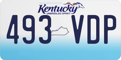 KY license plate 493VDP