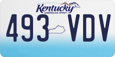 KY license plate 493VDV
