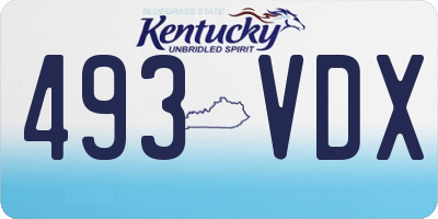 KY license plate 493VDX