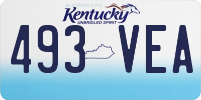 KY license plate 493VEA
