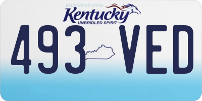KY license plate 493VED