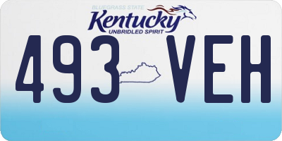 KY license plate 493VEH