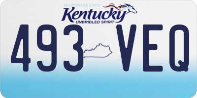 KY license plate 493VEQ