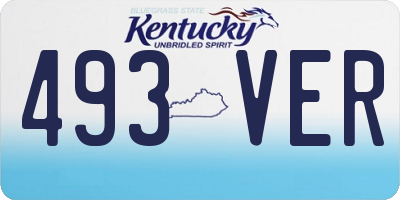 KY license plate 493VER