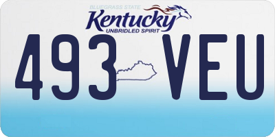 KY license plate 493VEU